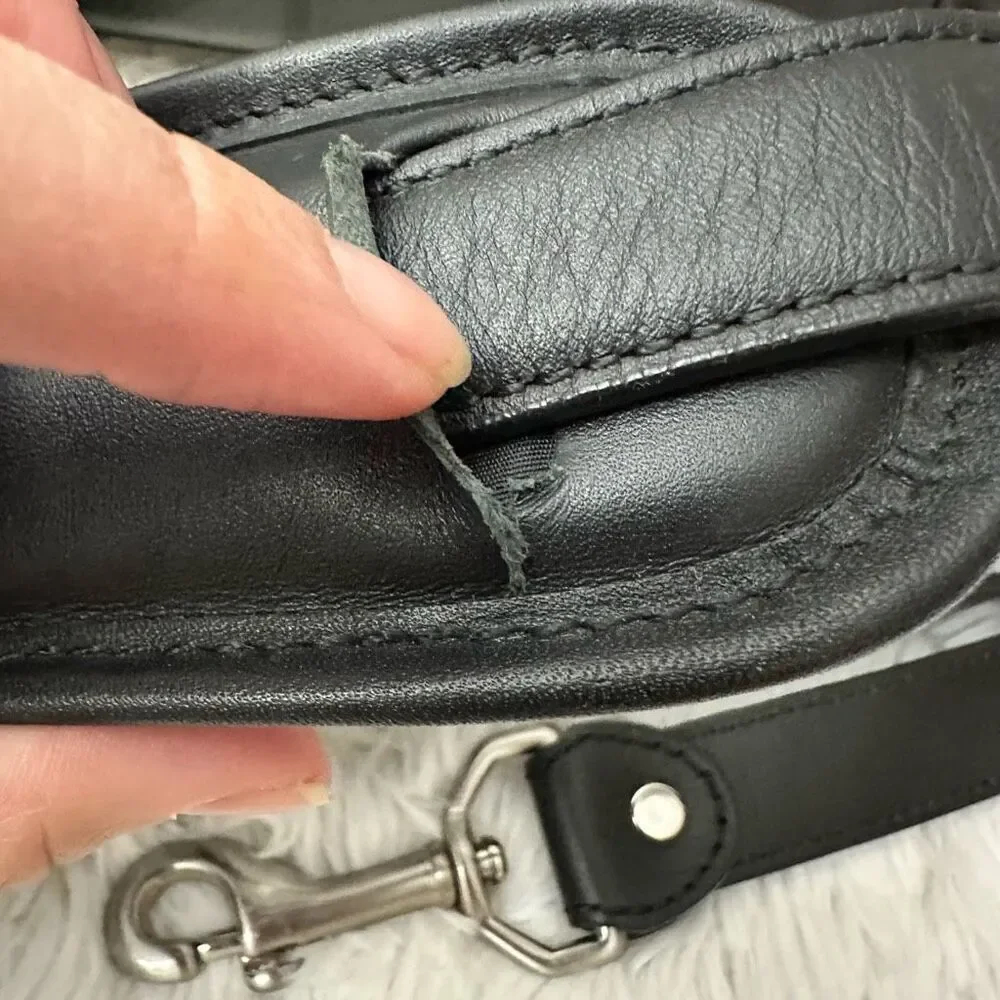 Levenger Black Leather 16” Slim Organizer Briefcase‎ Shoulder Hand Bag
